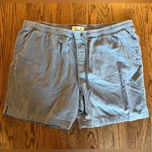 Rowm Men's Shorts Size XXL Drawstring Elastic Waist Pockets Corduroy Light Grey‎